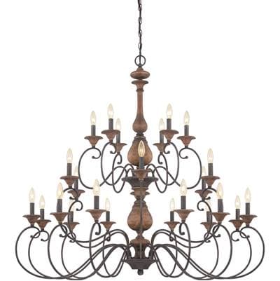 Chandelier 24-Lgt Rustic Black by Quoizel