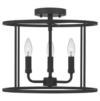 Semi flush 3 light matte black by Quoizel