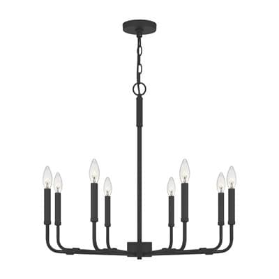 Chandelier 8 light matte black