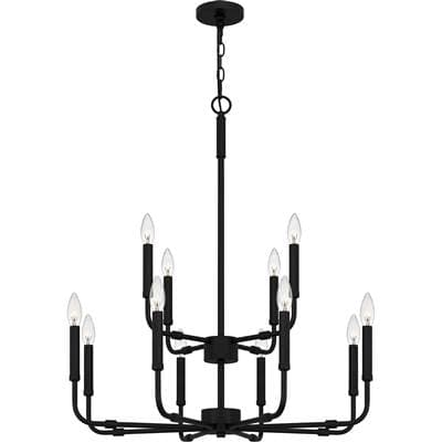 Chandelier 12 lights matte black