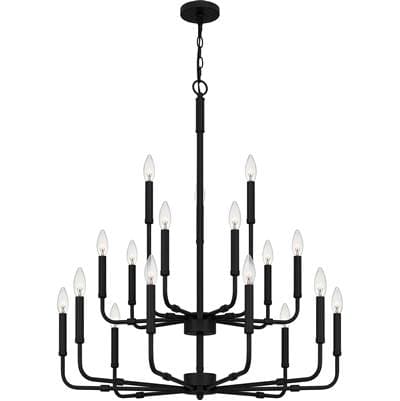 Chandelier 18 lights matte black.