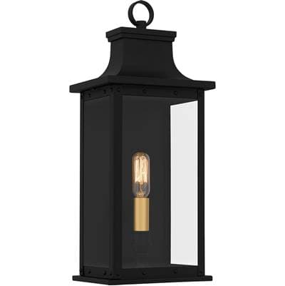 Abernathy 1-Light Matte Black Outdoor Wall Lantern by Quoizel
