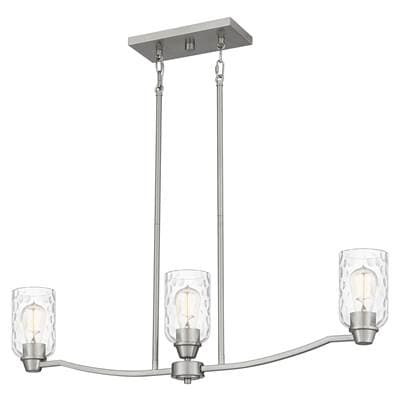 Linear chandelier 3 lights brushed nicke