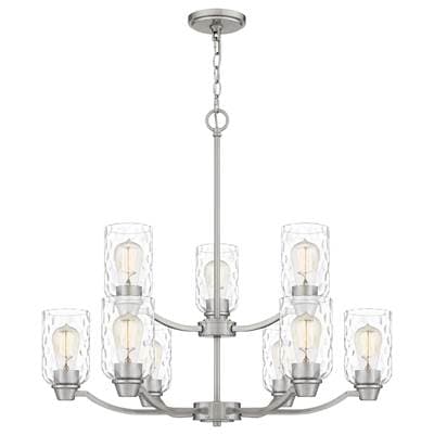 Chandelier 9 lights brushed nickel by Quoizel