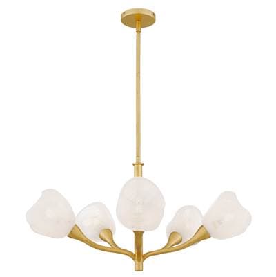 Adelyn 5-Light Gold Leaf Chandelier by Quoizel
