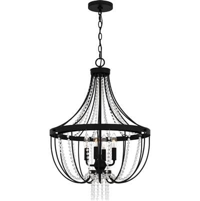 Pendant 4 lights matte black by Quoizel