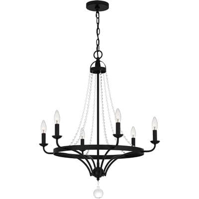 Chandelier 6 lights matte black