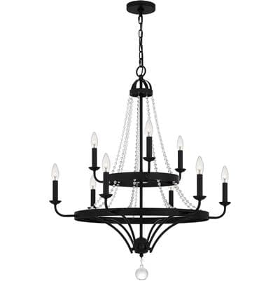 Chandelier 9 lights matte black