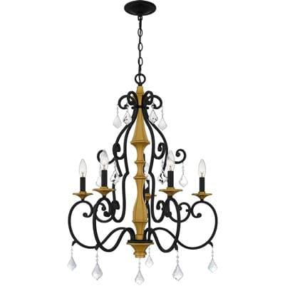 Chandelier 5 lights matte black
