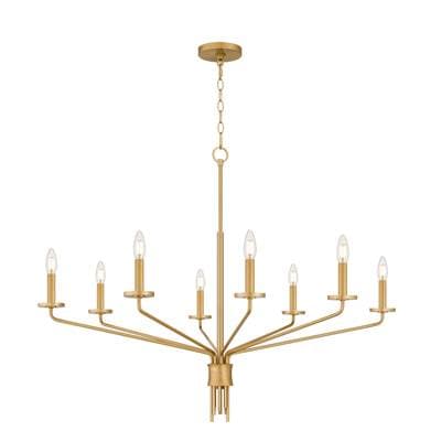 Alexander 8-Light Brushed Gold Chandelier by Quoizel