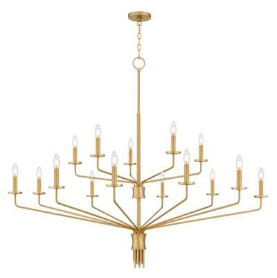 Alexander 15-Light Brushed Gold Chandelier