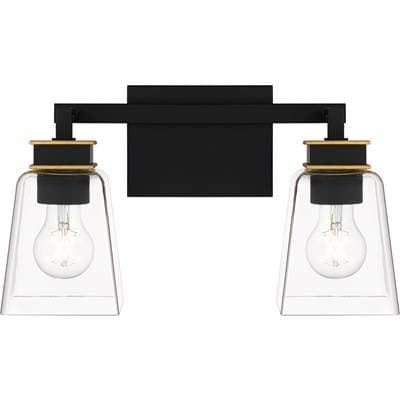 Almany 2-Light Matte Black Bath Light by Quoizel