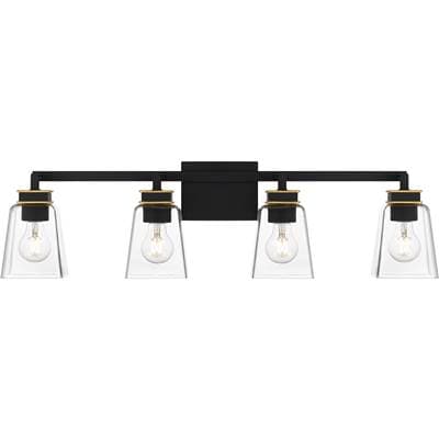 Almany 4-Light Matte Black Bath Light