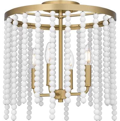 Semi Flush 4 Lights Aged Brass