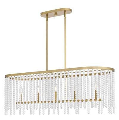 Linear Chandelier 5 Lights Aged Brass by Quoizel