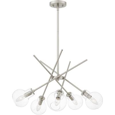 Chandelier 5 Lights Brushed Nickel