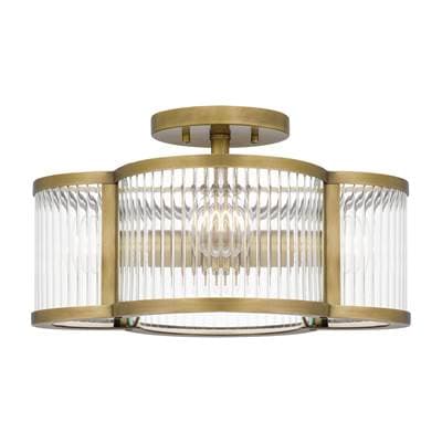 Semi flush 3 lights weathered brass
