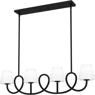 Linear Chandelier 4 Lights Matte Black