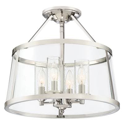 Semi Flush 16''D Polished Nickel by Quoizel