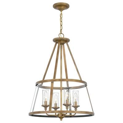 Pendant 4 light weathered brass