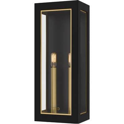 Bourbon 2-Light Matte Black Outdoor Wall Lantern