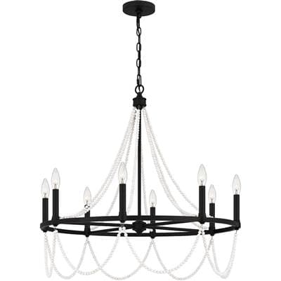 Chandelier 8 lights matte black by Quoizel