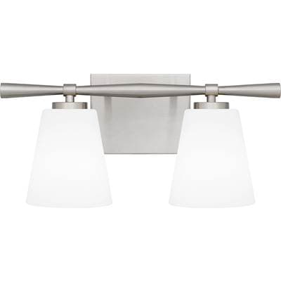 Bath 2 lights brushed nickel