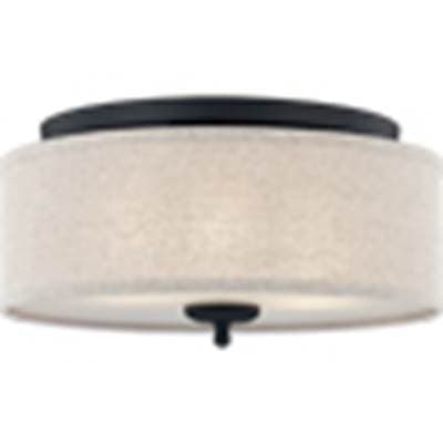 Flush mount 3 lights matte black by Quoizel