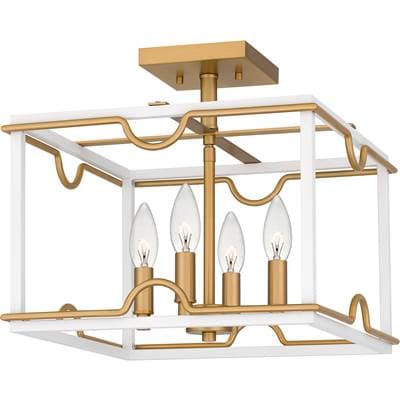 Semi Flush 4 Lights White