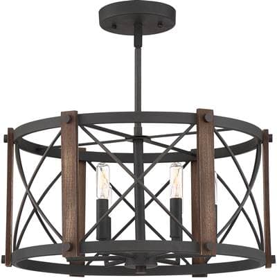 Semi Flush Mount 6 Light Marcado Black