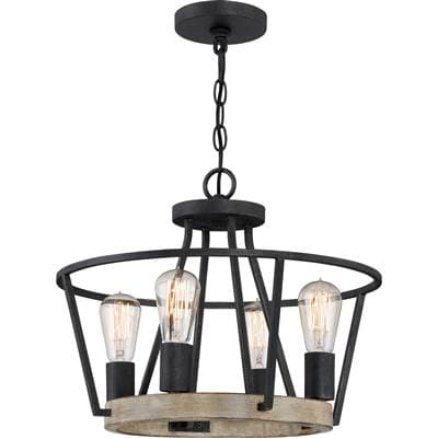 Pendant 4 light grey ash by Quoizel