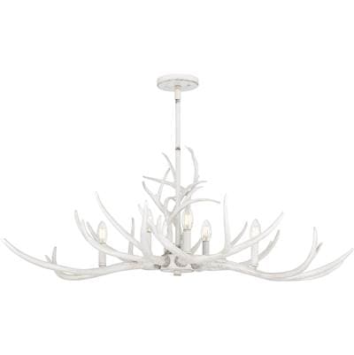 Linear Chandelier 6 Lights Antique White