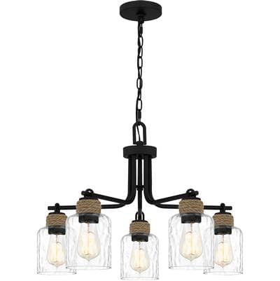 Chandelier 5 lights matte black by Quoizel