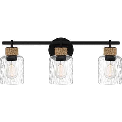 Bath 3 lights matte black. by Quoizel