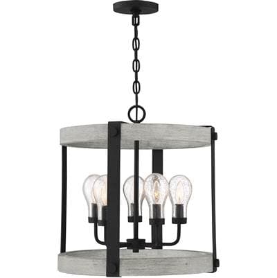 Pendant 5 lights grey ash