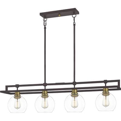 Linear chandelier 4 light old bronze