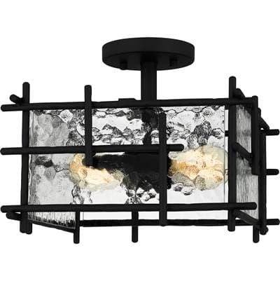 Semi flush 2 lights matte black by Quoizel