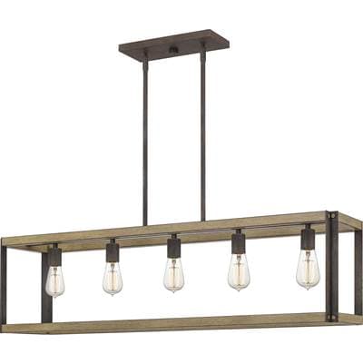 Linear chandelier 5 light rustic black by Quoizel