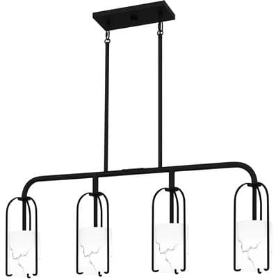 Linear Chandelier 4 Lights Matte Black