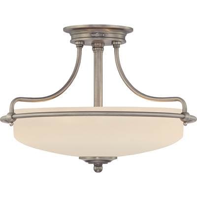 Semi Flush Antq Nikl 17''D by Quoizel