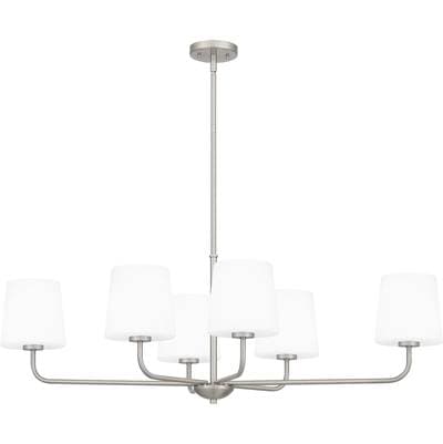 Linear chandelier 6 lights brushed nicke