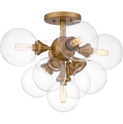Semi flush 5 lights brushed weathered br