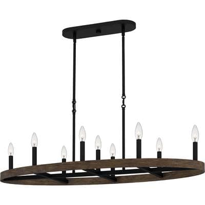 Linear chandelier 9 lights matte black by Quoizel