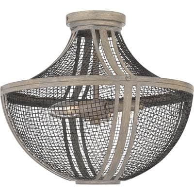 Semi Flush 2 Lights Distressed Grey Wood by Quoizel