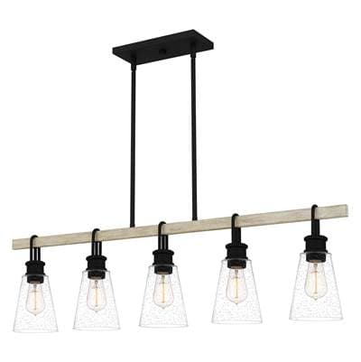 Linear chandelier 5 lights earth black