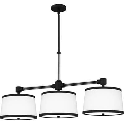 Linear chandelier 3 lights matte black