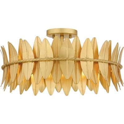 Semi Flush 4 Lights Gold Leaf by Quoizel