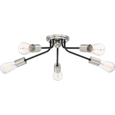 Flush Mount 5Lt Earth Black by Quoizel