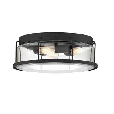 Flush Mount 3 Light Earth Black