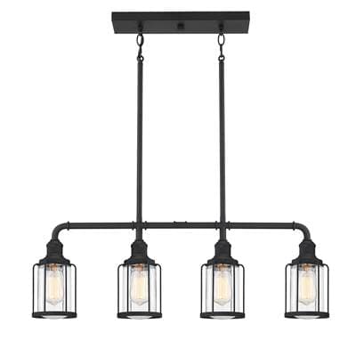Linear Chandelier 4 Light Earth Black by Quoizel